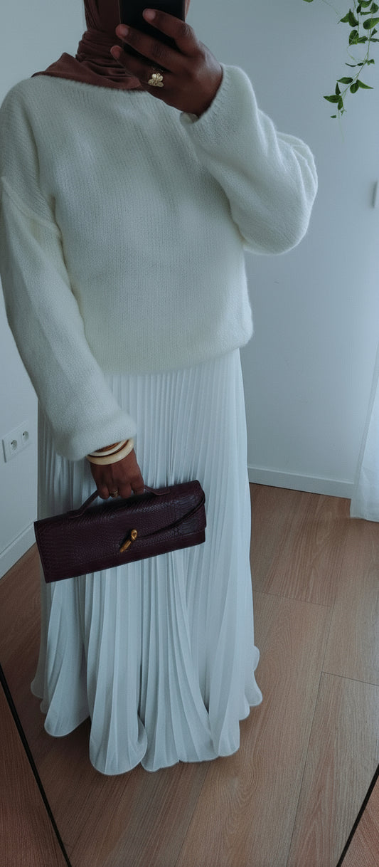 Pull très doux en alpaga blanc