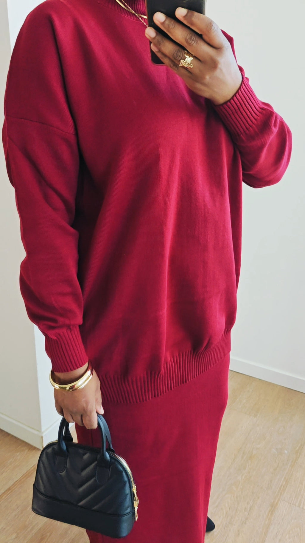 Ensemble jupe bordeaux