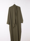 Abaya avec châle vert olive