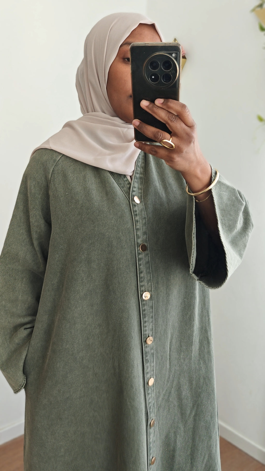 Robe Denim hana kaki