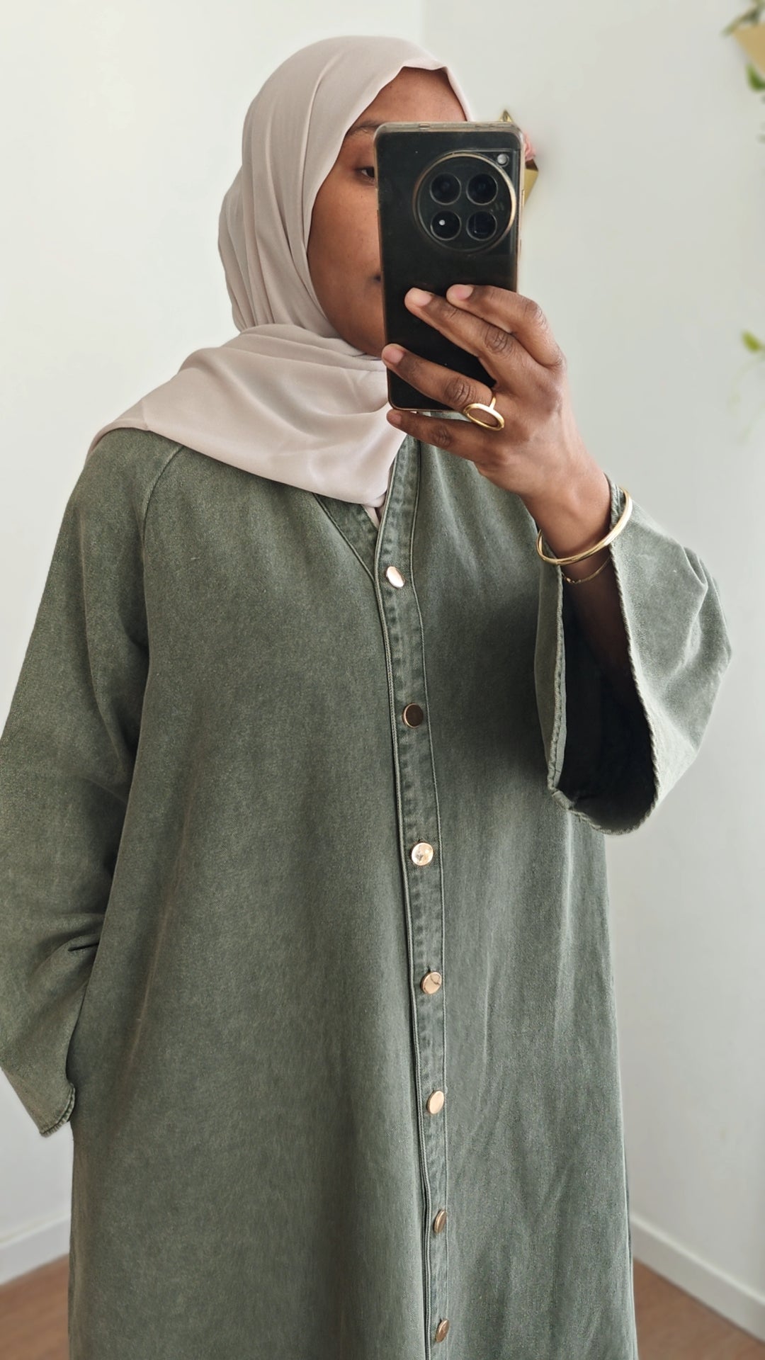 Robe Denim hana kaki