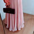 Jupe vaporeuse plissée rose