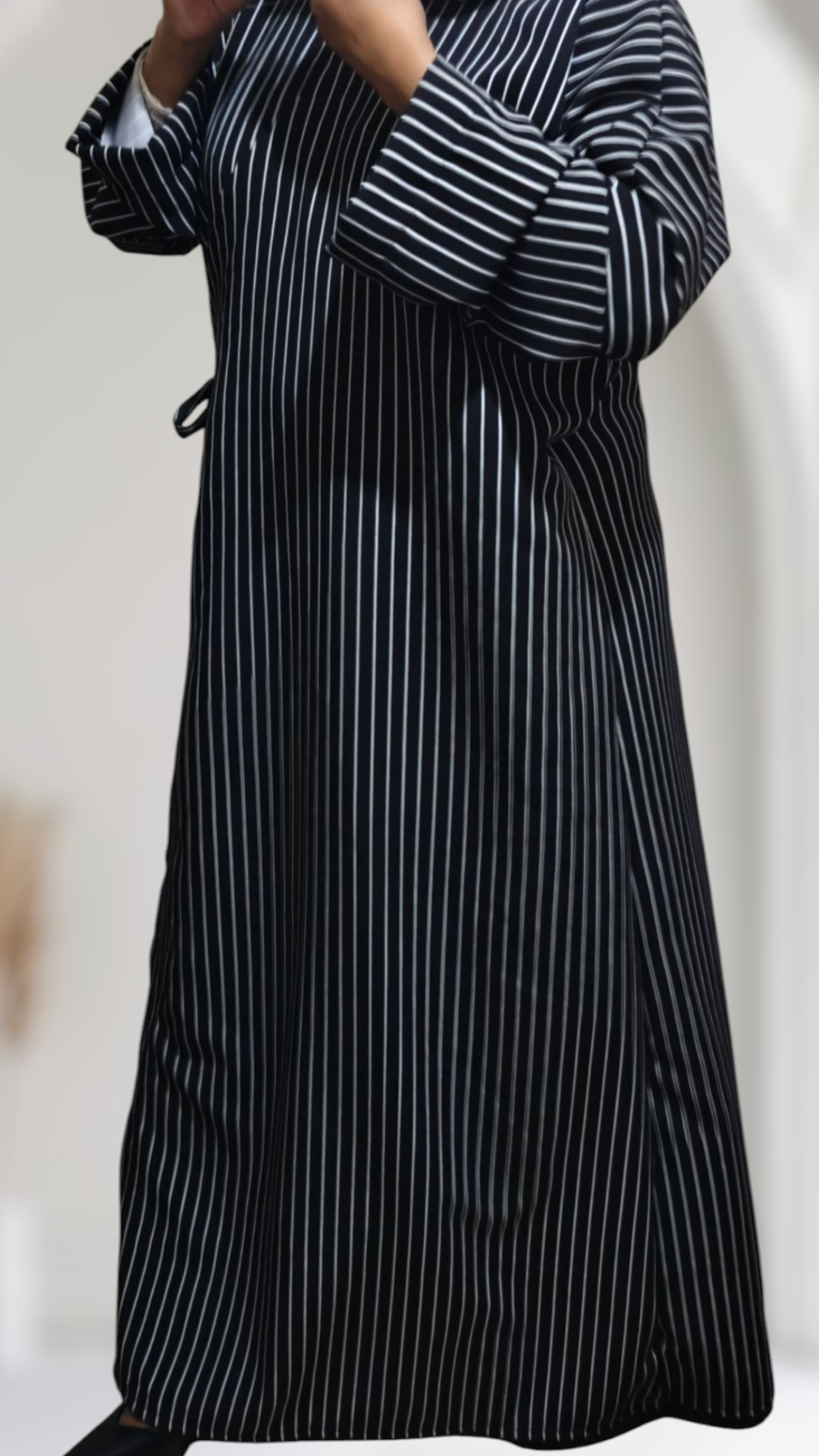 Robe cache coeur rayures Noir