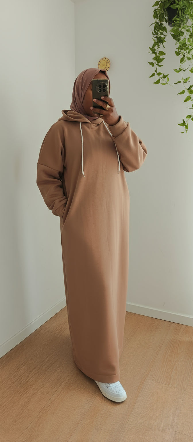 Robe sweat beige