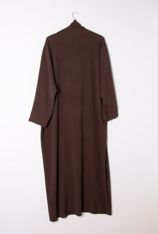 Abaya avec châle marron chocolat