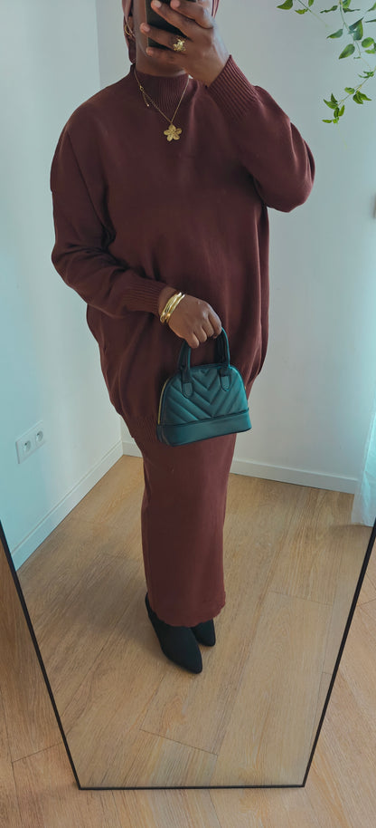 Ensemble jupe marron