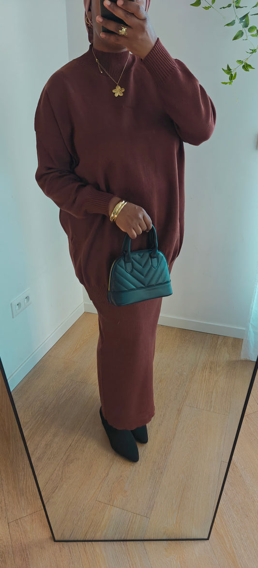 Ensemble jupe marron