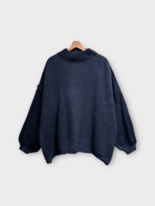 Pull en laine oversize bleu irisé