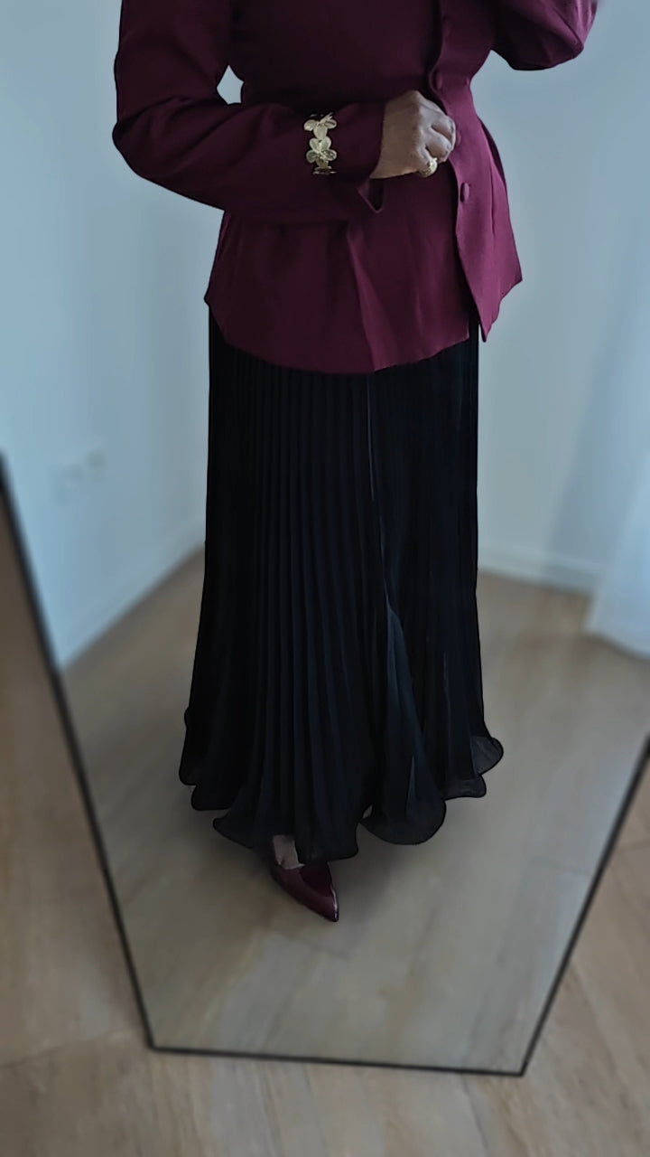 Jupe plissée vaporeuse noir