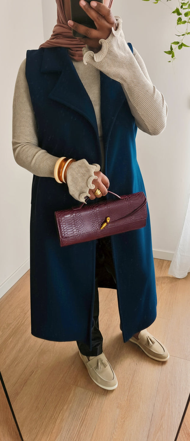 Manteau sans manches bleu marine